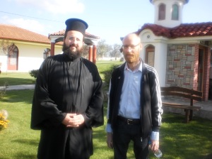 Pr. Matei Vulcanescu impreuna cu Serafim Larsen in Grecia (18 Octombrie 2012)